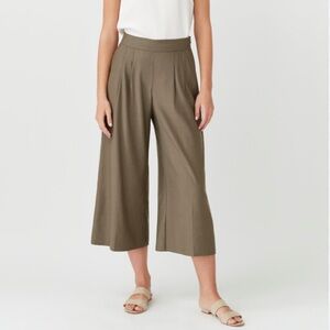 Cuyana Linen Wide Leg Cropped Pant